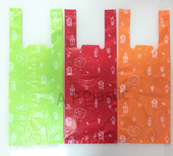 ถุงหิ้วทรงเสื้อกล้าม พิมพ์ลาย HDPE